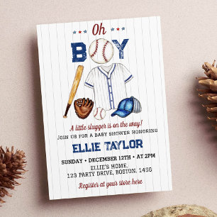 Baby shower de baseball Invitation Little Slugger