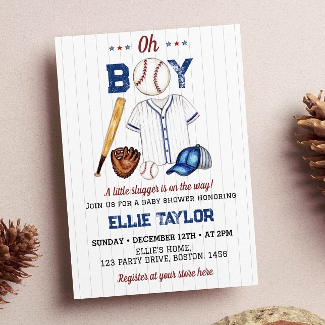 Baby shower de baseball Invitation Little Slugger (Créateur téléchargé)