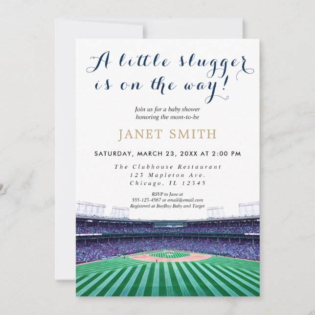 Baby shower de baseball thème Invitation (Devant)