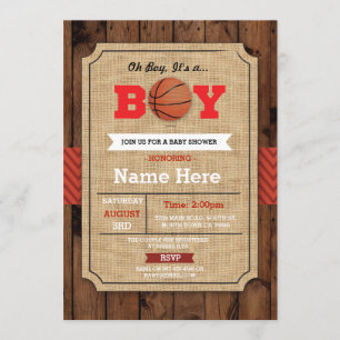 Baby shower de basket-ball Blue Sports Invitation