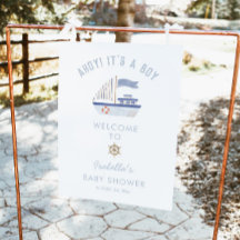 Baby shower de bateau à voile Affiche de bienvenue
