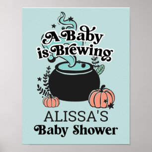 Baby shower de brassage de bébé Halloween Affiche 