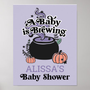 Baby shower de brassage de bébé Halloween Affiche 