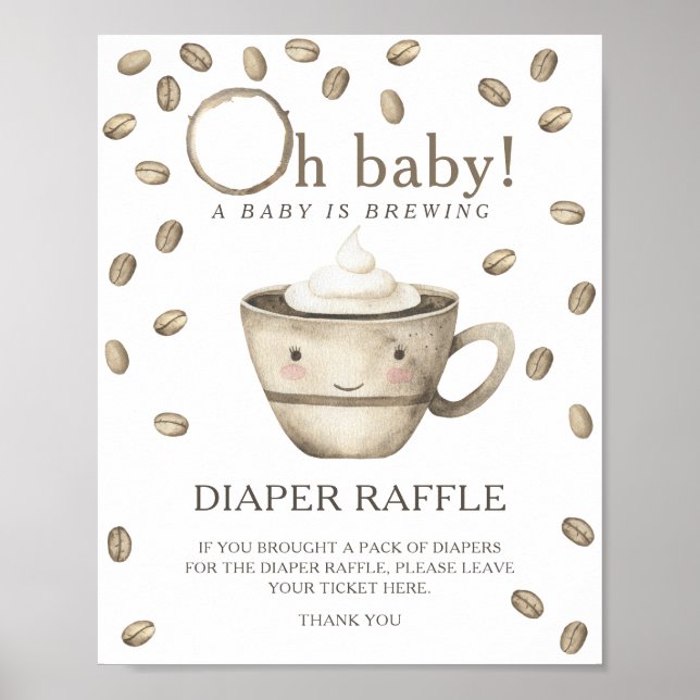 Baby shower de brasserie à café - affiche de la to (Devant)