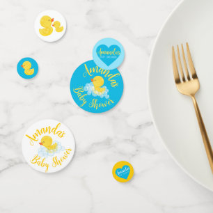 Baby shower de canard en caoutchouc Confetti