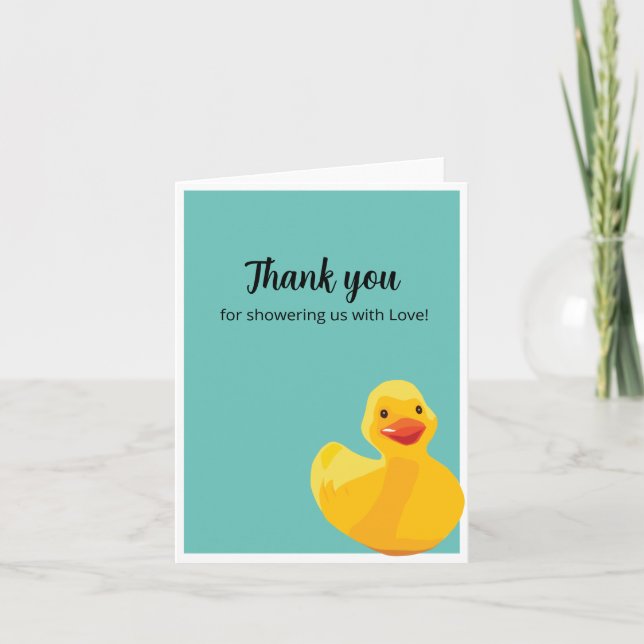 Baby shower de canard en caoutchouc Merci Cartes (Devant)