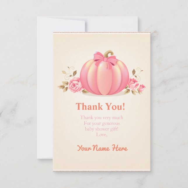 baby shower de Carte de remerciements citrouille H (Devant)