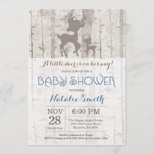 Baby shower de cerfs Boy Invitation Bois rustique
