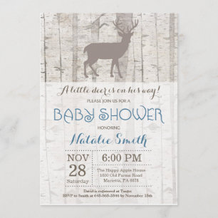 Baby shower de cerfs Boy Invitation Bois rustique