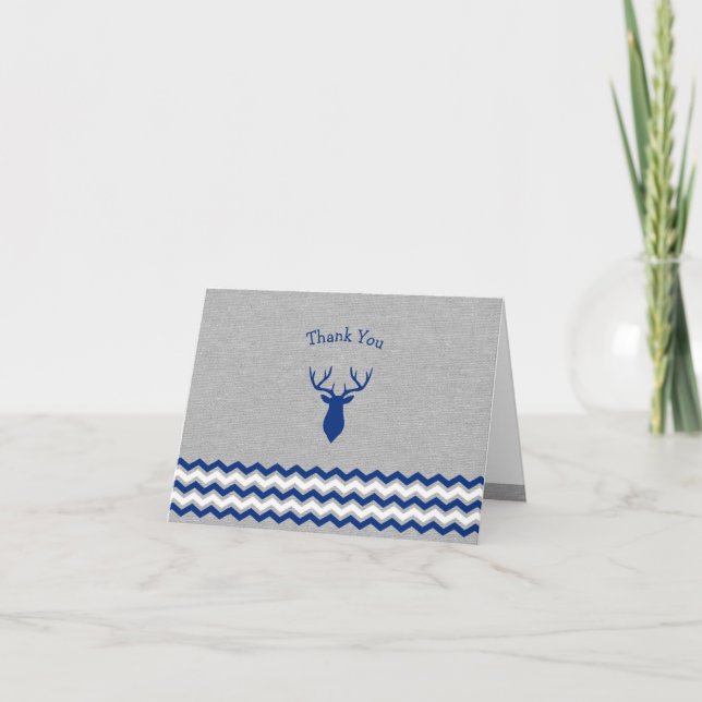 Baby shower de cerfs de Woodland merci note (Devant)