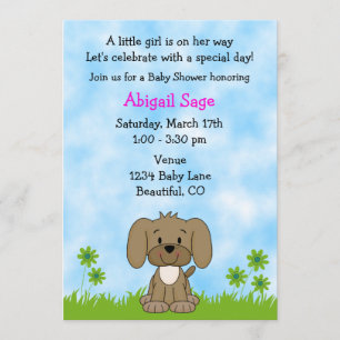 Baby shower de chiot mignonne Invitation pour les 