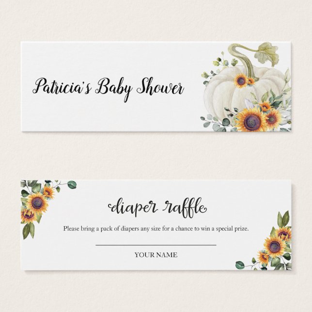 Baby shower de chute Citrouille de verdure  de cou (Devant & derrière)