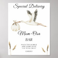 Baby shower de cigogne - Poster du bar Momosa