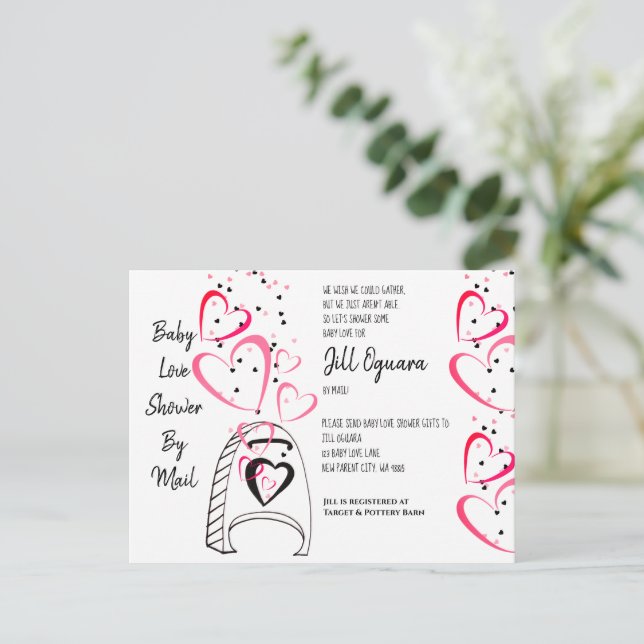 Baby shower de Coeurs roses par Invitation de mess (Debout devant)