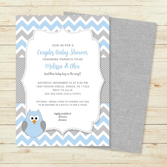 Baby shower de couple Invitation + tombole de couc (Créateur téléchargé)