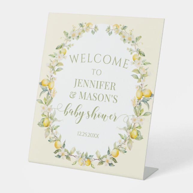 Baby shower de courge fleurie citron doux signe de (Recto)