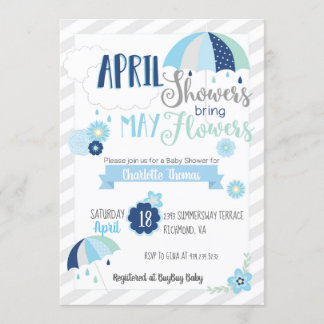 Baby shower de douche d'avril Invitation