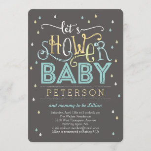 Baby shower de douche Invitation - Bleu