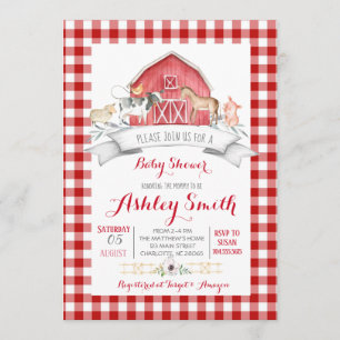 baby shower de ferme invitation re girl