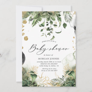 baby shower de feuillage tropical Invitation