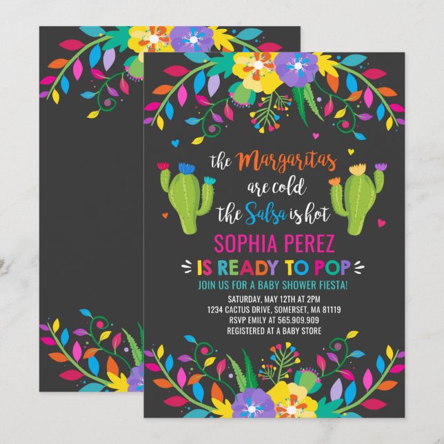 Baby shower de Fiesta Invitation Baby shower mexic (Devant / Derrière)