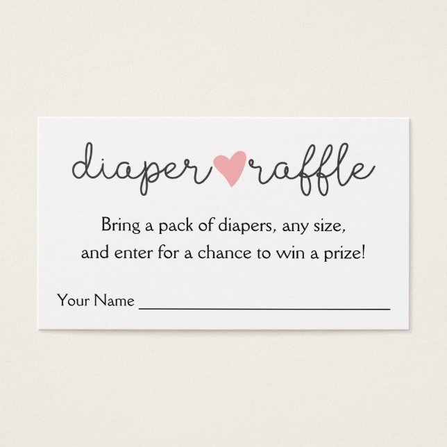 Baby shower de fille Raffle Coeur Rose (Devant)