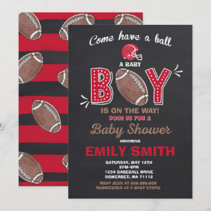 Baby shower de football Invitation Baby shower spo