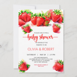 Baby shower de fraise sucrée Invitation