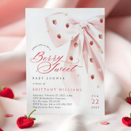 Baby shower de fraises de Bow rose Invitation