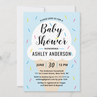 Baby shower de glace bleu garçon Invitation