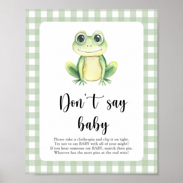 Baby shower de grenouille Ne dites pas Poster bébé (Devant)