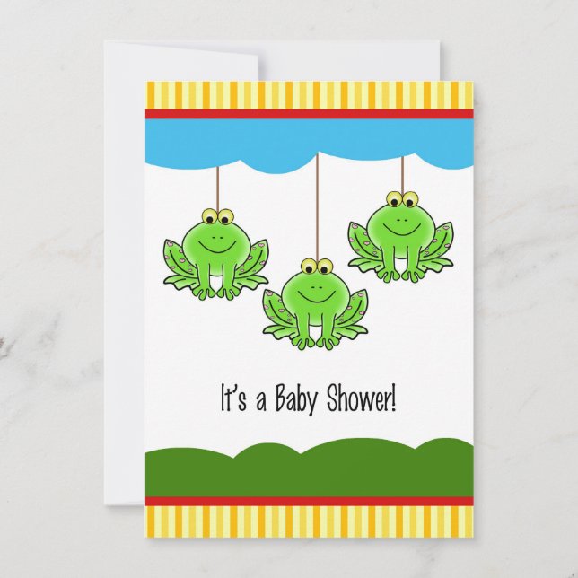 Baby shower de grenouilles bébés Invitation (Dos)