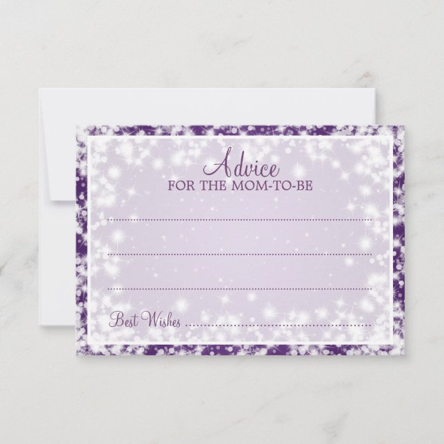 Baby shower de la carte de conseil Sparkel violet  (Devant)