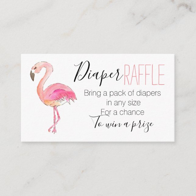 Baby shower de la carte de tombola flamingo rose m (Devant)