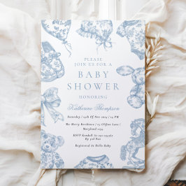 Baby shower de la crèche Toile de Jouy Invitation