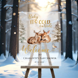 Baby shower de la forêt de cerfs-de-bébé Bienvenue