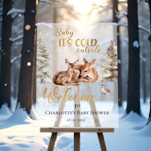 Baby shower de la forêt de cerfs-de-bébé Bienvenue (Créateur téléchargé)
