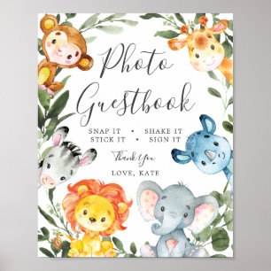 Baby shower de la jungle Animaux Photo Livre d'or