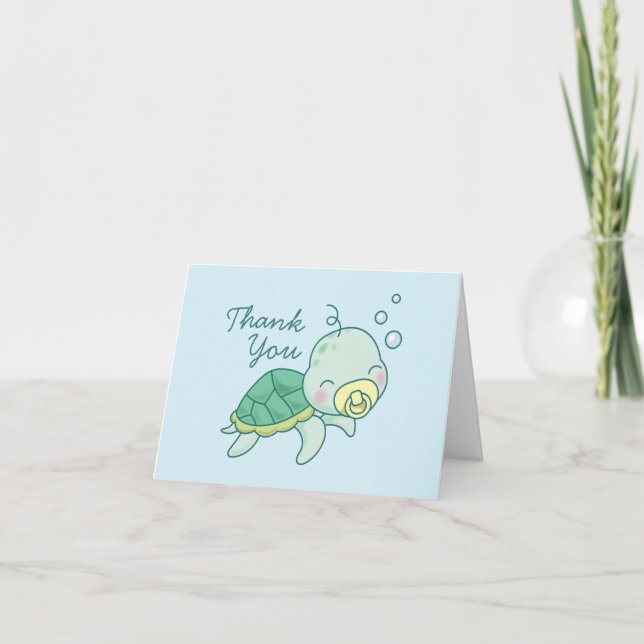 Baby shower de la tortue de mer Kawaii Merci (Devant)