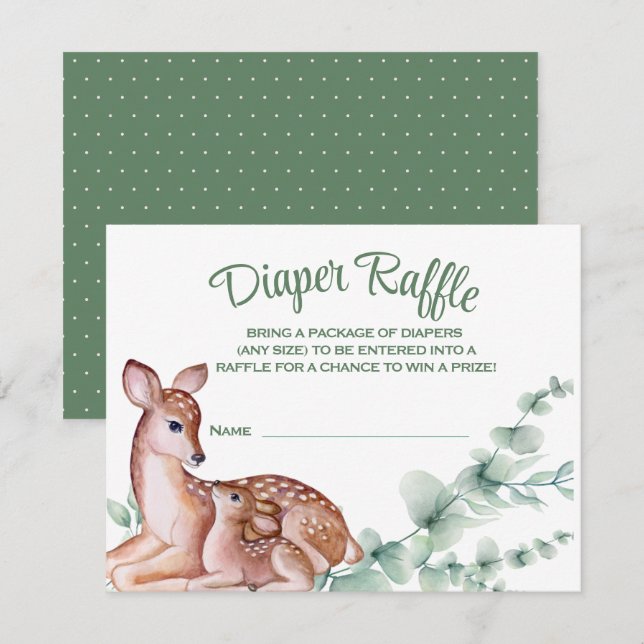 Baby shower de la verdure du cerf Carte de carafe  (Devant / Derrière)