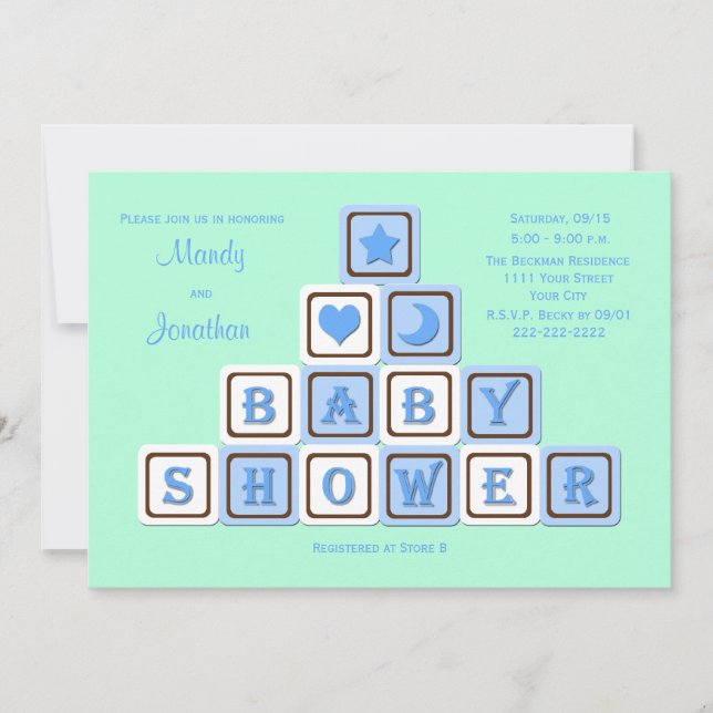 Baby shower de lit pour couples Invitation pour un (Devant)