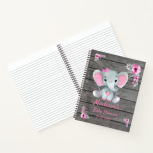 Baby shower de livre de teintes d'éléphant rose
