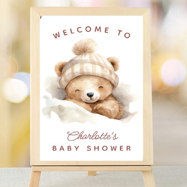 Baby shower de l'ours de bascule Affiche de bienve (Créateur téléchargé)