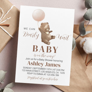 Baby shower de l'ours en peluche Invitation Boloon