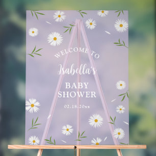 Baby shower de marguerites blanches simples et élé