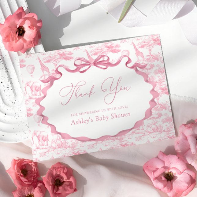 Baby shower de Merci Animaux de Toile rose (Créateur téléchargé)