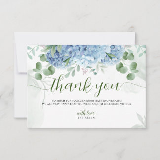 Baby shower de Merci bleu hydrangea