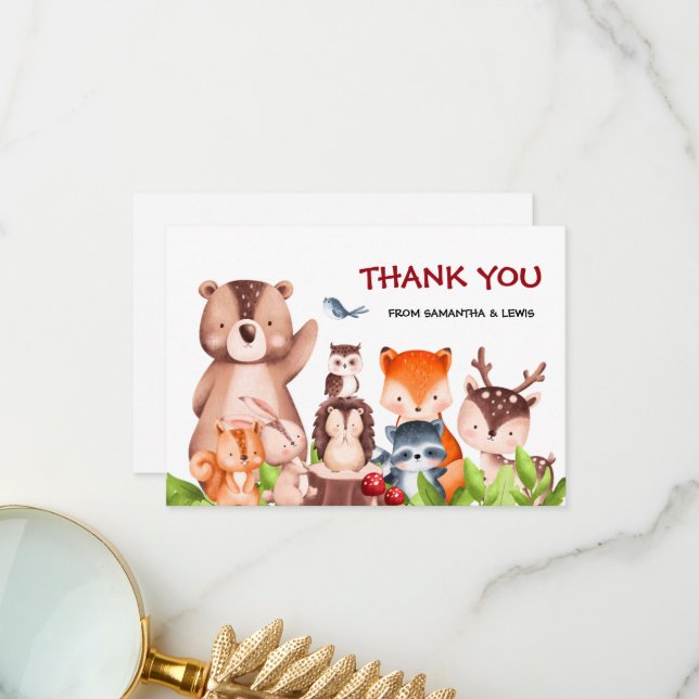 Baby shower de Merci des animaux des bois (Devant/Arrière en situation)