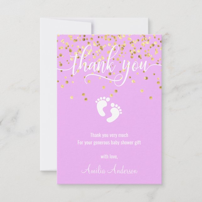 Baby shower de MERCI or Lavender personnalisé FILL (Devant)