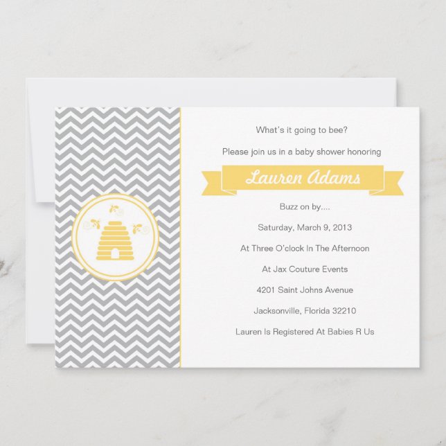 Baby shower de miel sucré Invitation (Devant)